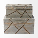 Niobe (Set of 2) Gray Wooden Nesting Boxes by Mercana at Eve Furniture