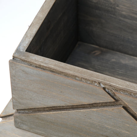 Niobe (Set of 2) Gray Wooden Nesting Boxes by Mercana at Eve Furniture