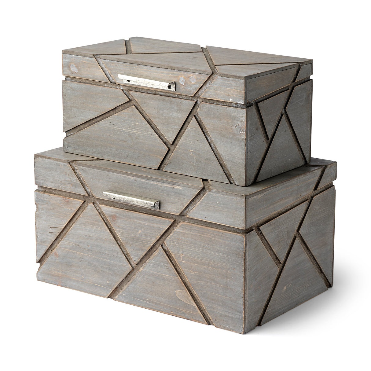 Niobe (Set of 2) Gray Wooden Nesting Boxes by Mercana at Eve Furniture