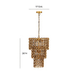 Nirsa Brass Chain Link 3-Tier Chandelier by TOV Furniture at Eve Furniture
