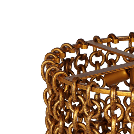 Nirsa Brass Chain Link 3-Tier Chandelier by TOV Furniture at Eve Furniture