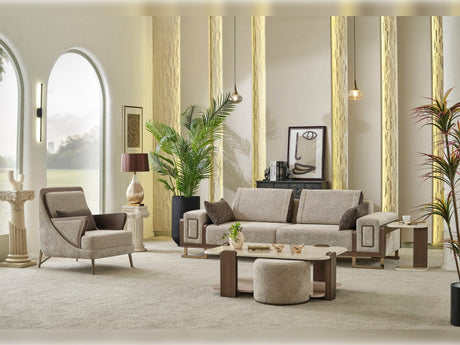 Nirvana 4-pieces (2 Four Seat Sofa & 2 Chair) Livingroom Set Beige by Furnia at Eve Furniture