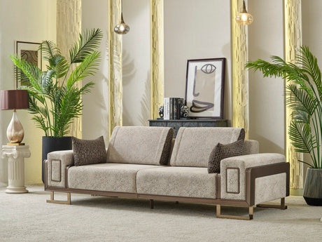 Nirvana 4-pieces (2 Four Seat Sofa & 2 Chair) Livingroom Set Beige by Furnia at Eve Furniture
