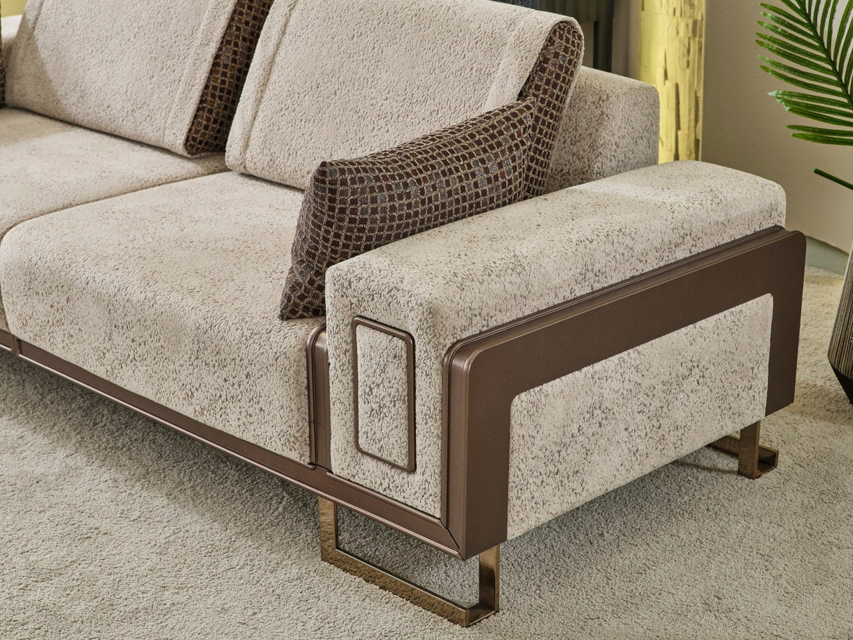 Nirvana 4-pieces (2 Four Seat Sofa & 2 Chair) Livingroom Set Beige by Furnia at Eve Furniture