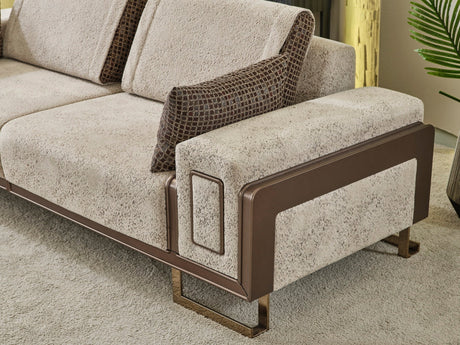 Nirvana 4-pieces (2 Four Seat Sofa & 2 Chair) Livingroom Set Beige by Furnia at Eve Furniture