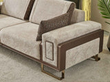 Nirvana Beige Stationary 4 Seat Sofa by Furnia at Eve Furniture