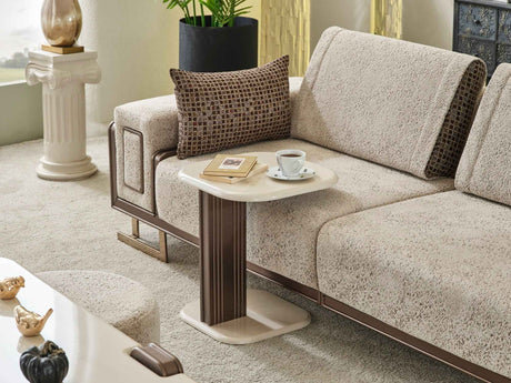 Nirvana Beige Stationary 4 Seat Sofa by Furnia at Eve Furniture