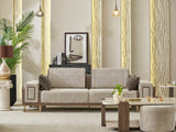 Nirvana Beige Stationary 4 Seat Sofa by Furnia at Eve Furniture