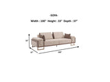 Nirvana Beige Stationary 4 Seat Sofa by Furnia at Eve Furniture