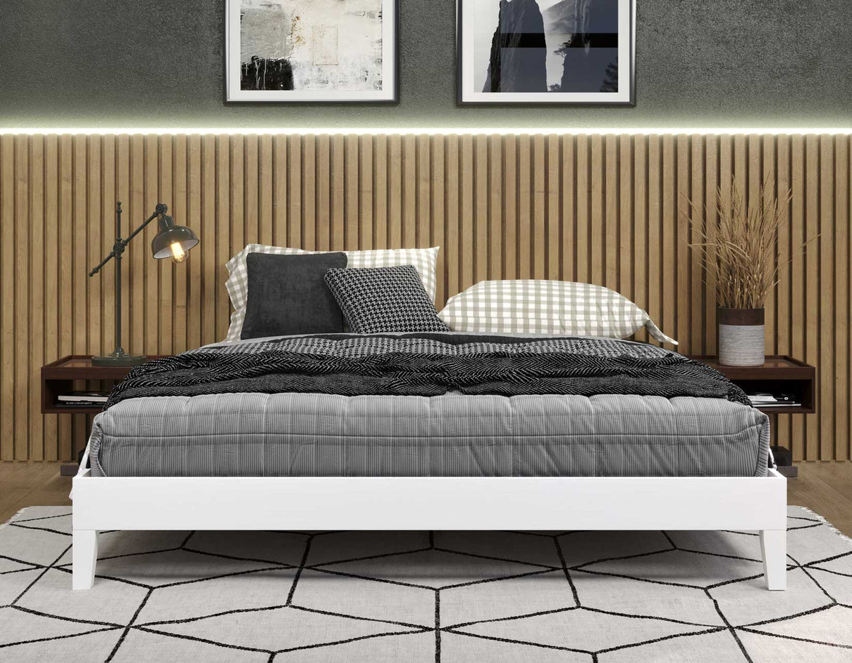 Nix King Platform Bed, White