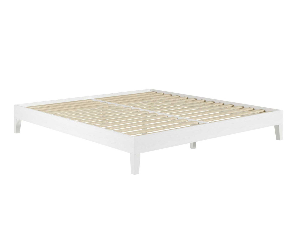 Nix King Platform Bed, White