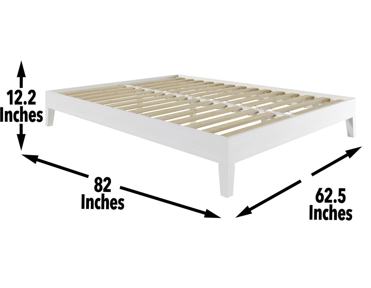 Nix Queen Platform Bed, White