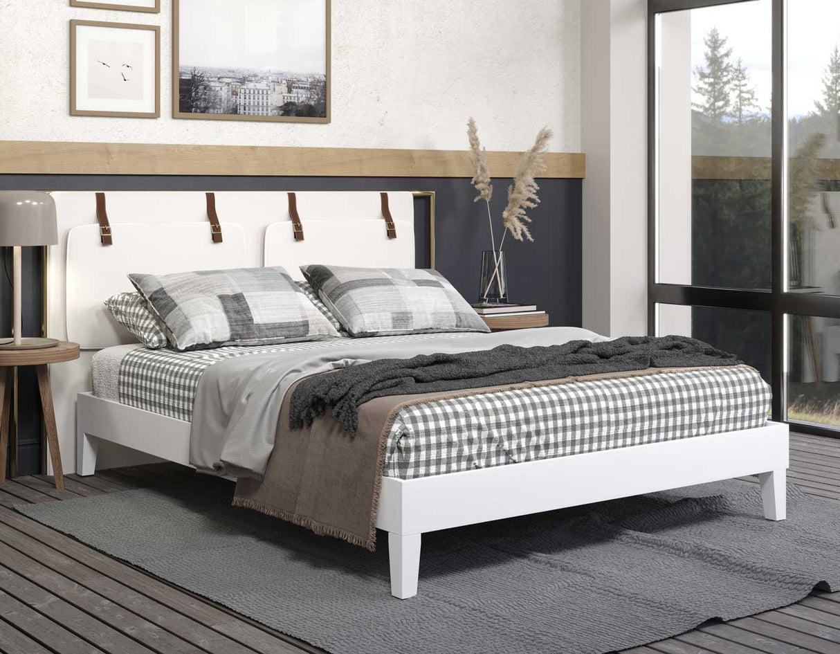 Nix Queen Platform Bed, White