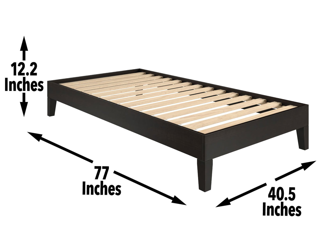 Nix Twin Platform Bed, Black