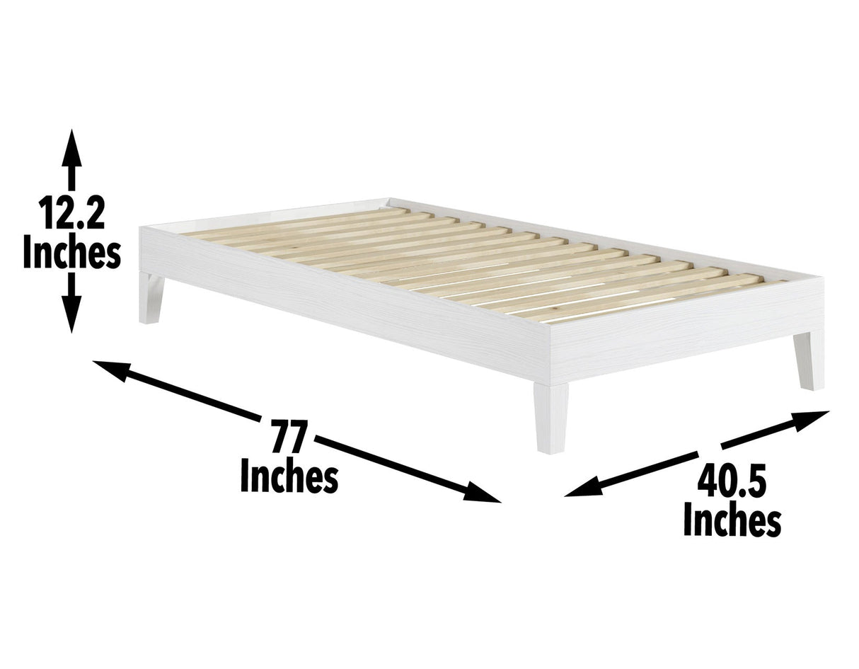 Nix Twin Platform Bed, White