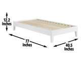 Nix Twin Platform Bed, White