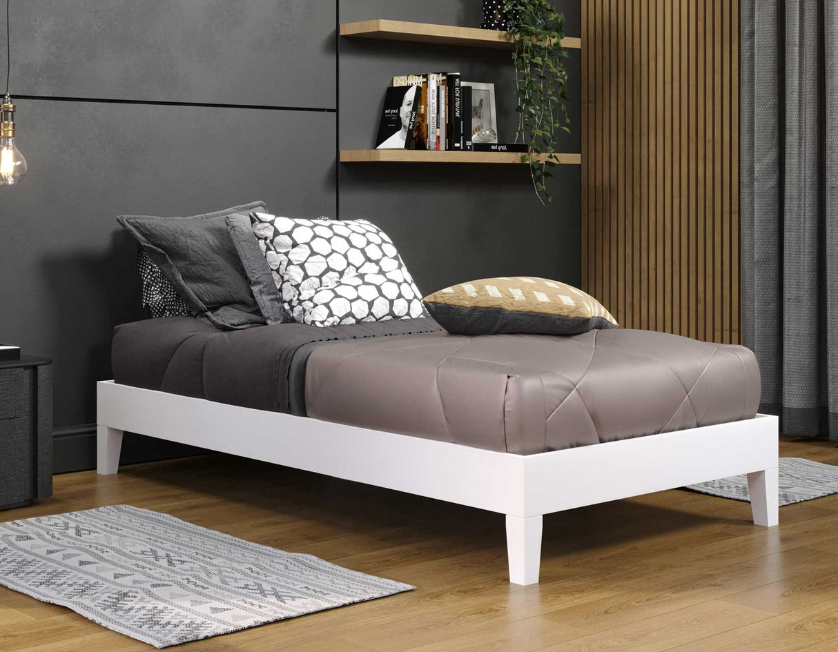 Nix Twin Platform Bed, White