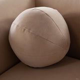 Form Sofa In Camel Performance Velvet With 2 Accent Pillow Balls by Diamond Sofa at Eve Furniture