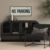 No Parking LG by Mercana Studio Hand Embelished Textured Framed Artwork Matted by Mercana at Eve Furniture