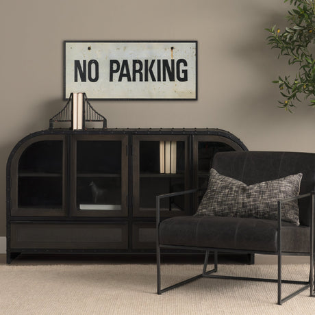 No Parking LG by Mercana Studio Hand Embelished Textured Framed Artwork Matted by Mercana at Eve Furniture