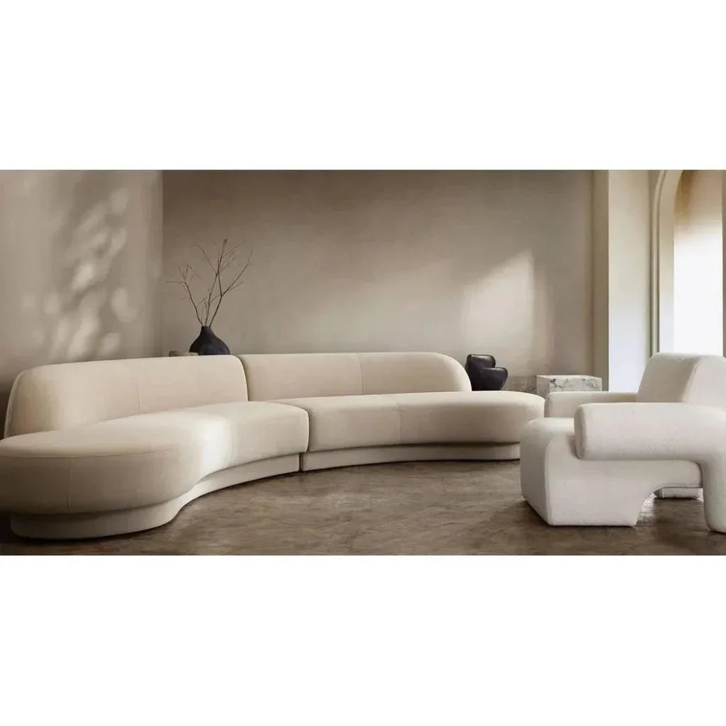 Noa Ivory Sherpa Fabric Accent Chair by Diamond Sofa at Eve Furniture