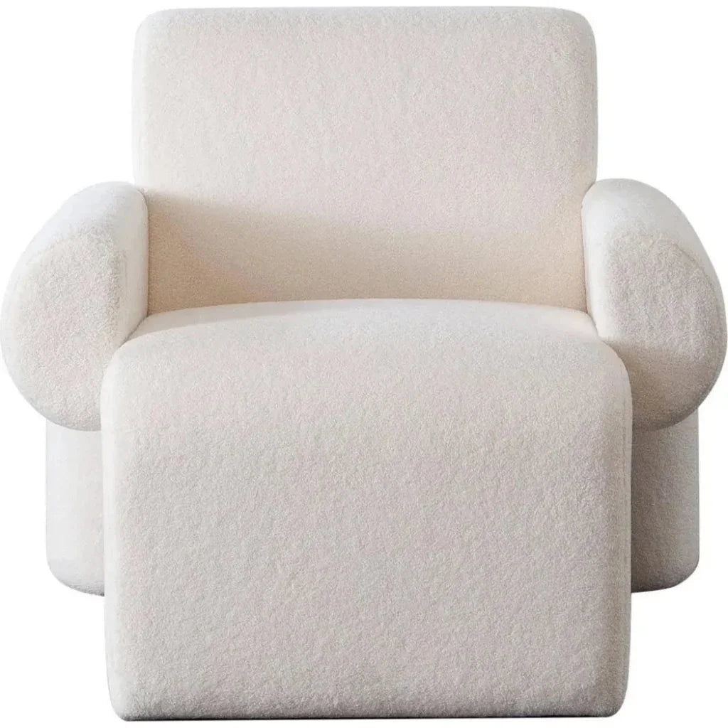 Noa Ivory Sherpa Fabric Accent Chair by Diamond Sofa at Eve Furniture