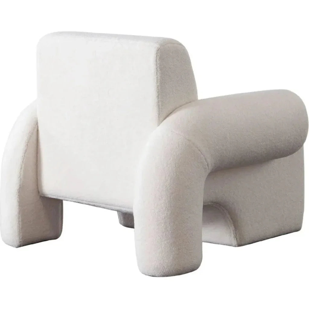 Noa Ivory Sherpa Fabric Accent Chair by Diamond Sofa at Eve Furniture