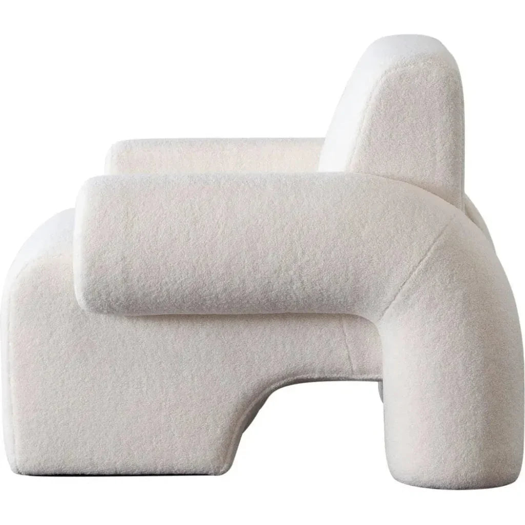 Noa Ivory Sherpa Fabric Accent Chair by Diamond Sofa at Eve Furniture