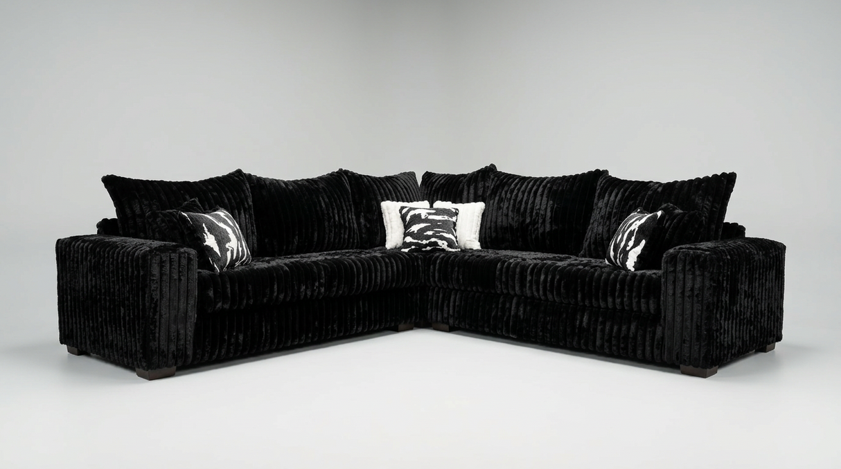Noah Black 3-Piece Sectional by New Era Innovations at Eve Furniture