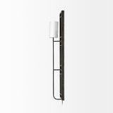 Noah Black Metal w/White Fabric Shade Rectangular Wall Sconce by Mercana at Eve Furniture