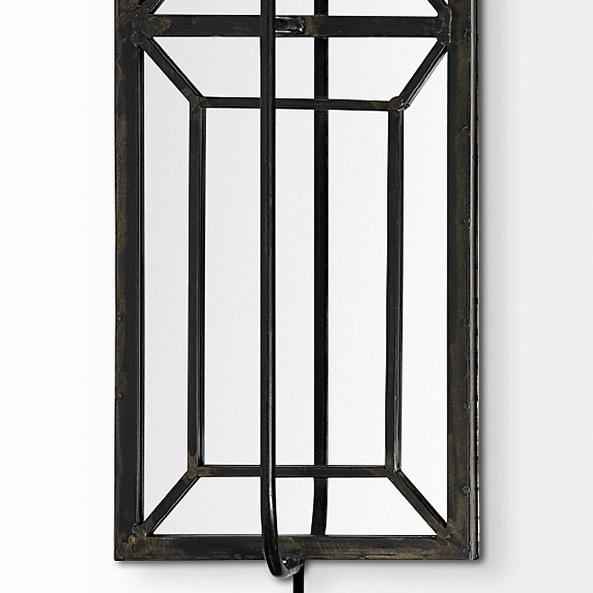 Noah Black Metal w/White Fabric Shade Rectangular Wall Sconce by Mercana at Eve Furniture