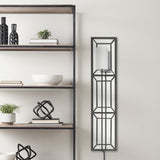 Noah Black Metal w/White Fabric Shade Rectangular Wall Sconce by Mercana at Eve Furniture