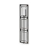 Noah Black Metal w/White Fabric Shade Rectangular Wall Sconce by Mercana at Eve Furniture