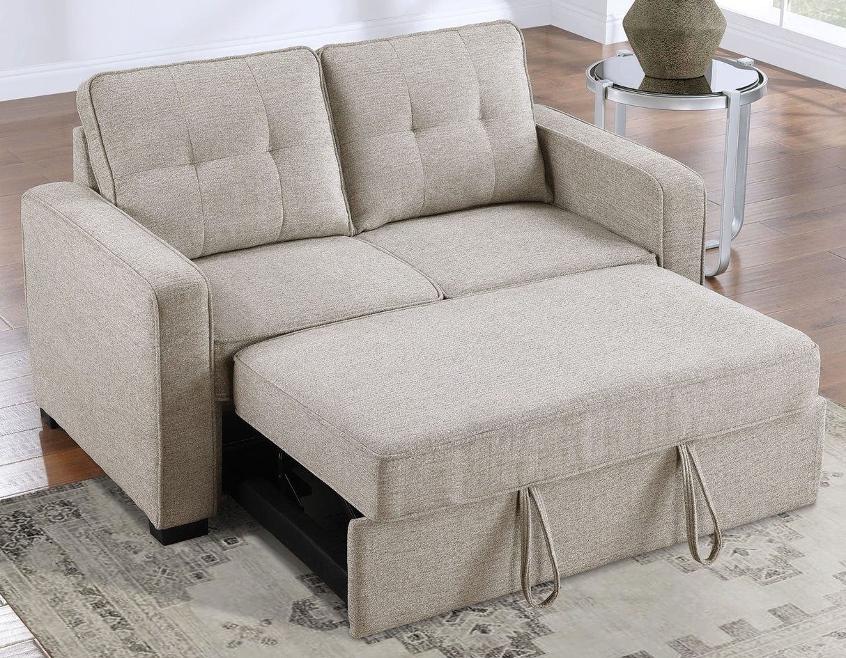 Noah Convertible Sleeper Loveseat, Tan by Steve Silver at Eve Furniture