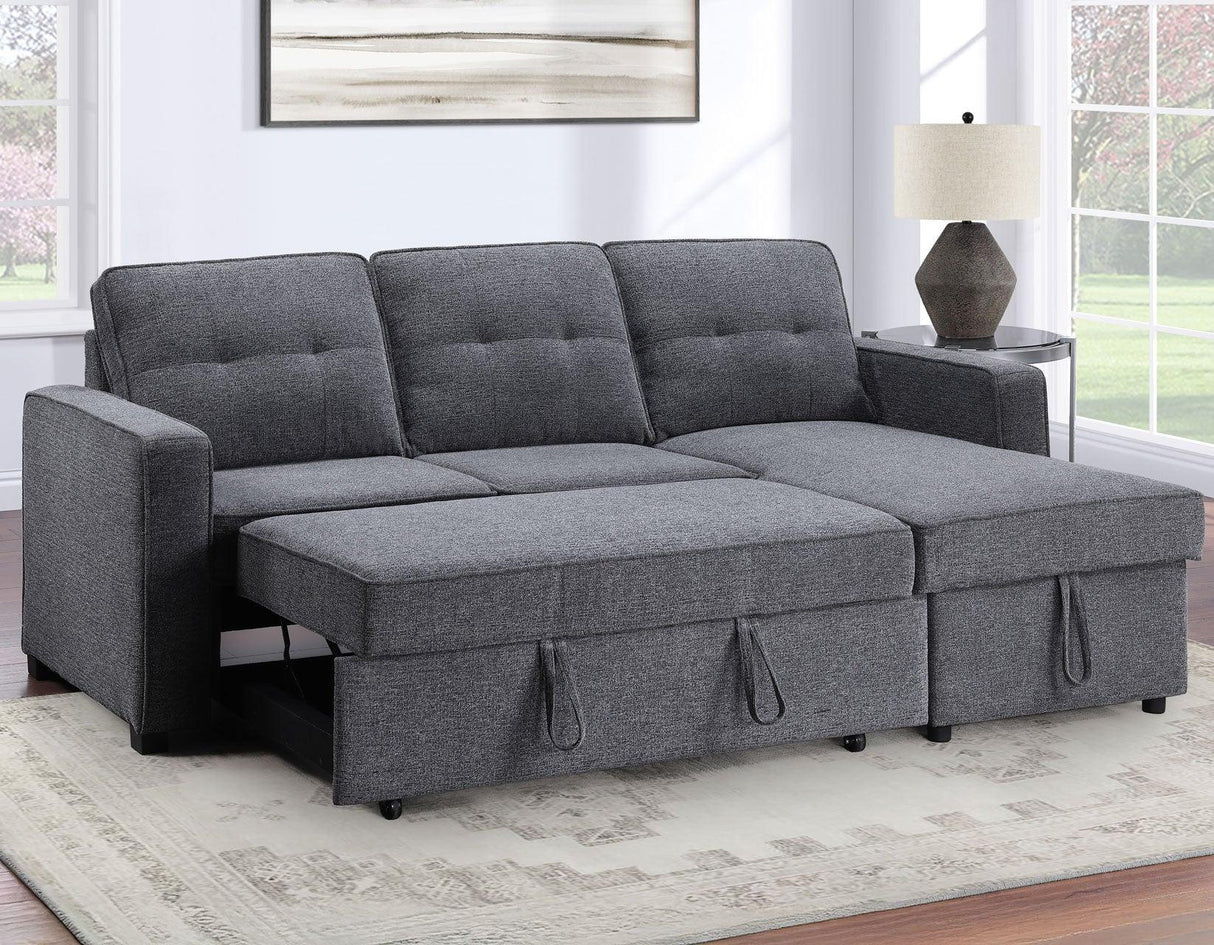Noah Flippable, Convertible Storage Sleeper Chofa, Gray by Steve Silver at Eve Furniture