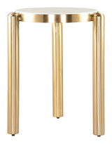 Noan White & Gold Side Table by Zuomod at Eve Furniture
