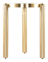 Noan White & Gold Side Table by Zuomod at Eve Furniture