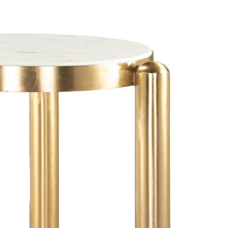 Noan White & Gold Side Table by Zuomod at Eve Furniture