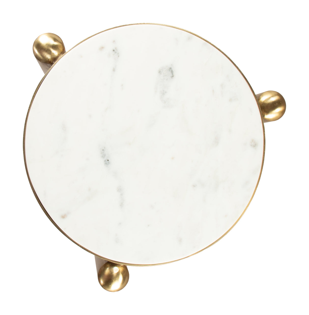 Noan White & Gold Side Table by Zuomod at Eve Furniture
