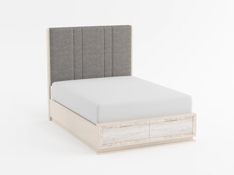 Noctis White/Light Gray California King Led Storage Platform Bed by Homelegance at Eve Furniture