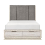 Noctis White/Light Gray California King Led Storage Platform Bed by Homelegance at Eve Furniture