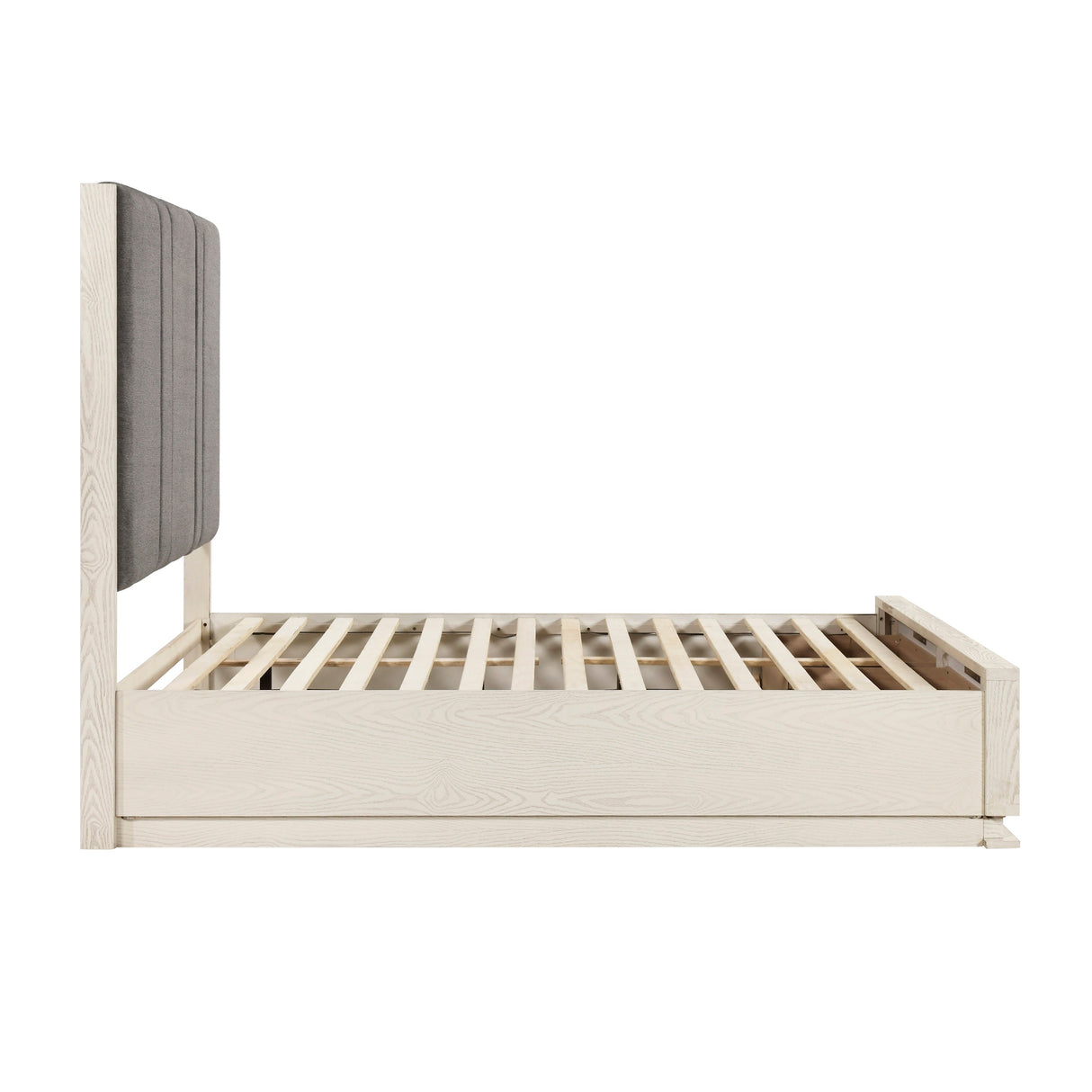 Noctis White/Light Gray California King Led Storage Platform Bed by Homelegance at Eve Furniture