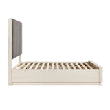 Noctis White/Light Gray California King Led Storage Platform Bed by Homelegance at Eve Furniture