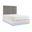Noctis White/Light Gray California King Led Storage Platform Bed by Homelegance at Eve Furniture