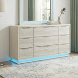 Noctis White/Light Gray Dresser by Homelegance at Eve Furniture