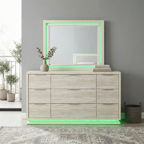 Noctis White/Light Gray Dresser by Homelegance at Eve Furniture