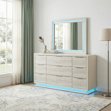 Noctis White/Light Gray Dresser by Homelegance at Eve Furniture