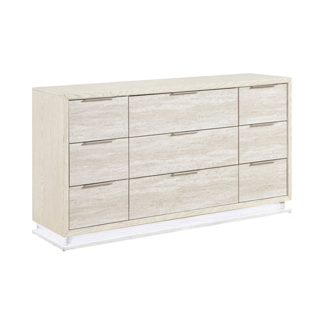 Noctis White/Light Gray Dresser by Homelegance at Eve Furniture
