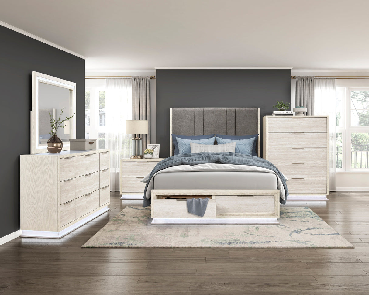 Noctis White/Light Gray Dresser by Homelegance at Eve Furniture