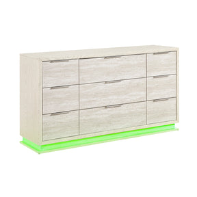 Noctis White/Light Gray Dresser by Homelegance at Eve Furniture